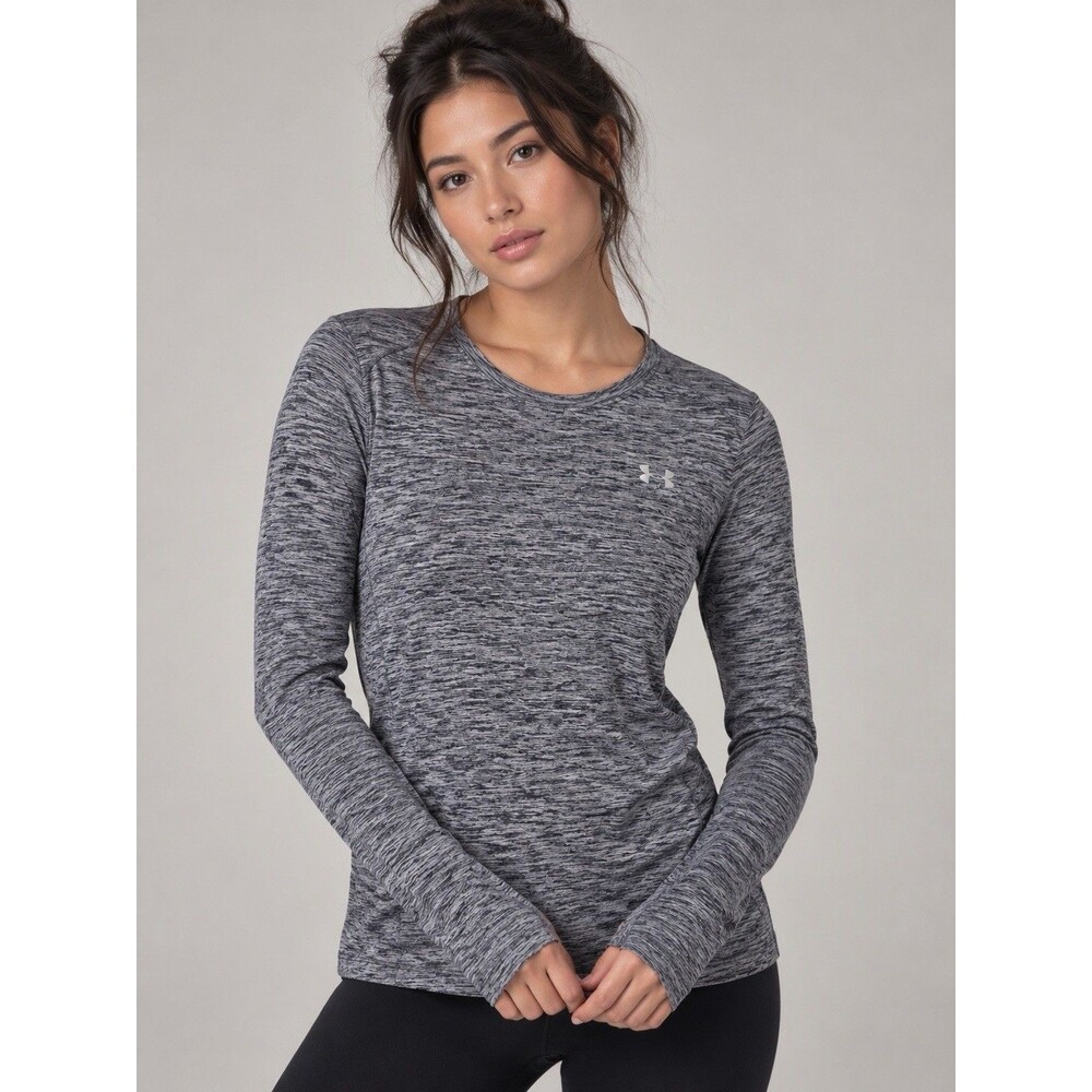 Under Armour HeatGear Women’s Gray Heather Long Sleeve Athletic Top XS